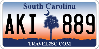 SC license plate AKI889