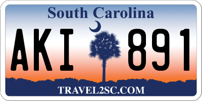 SC license plate AKI891