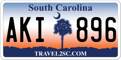 SC license plate AKI896