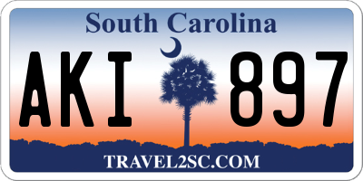 SC license plate AKI897