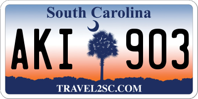 SC license plate AKI903