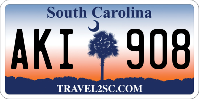 SC license plate AKI908