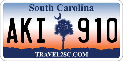 SC license plate AKI910