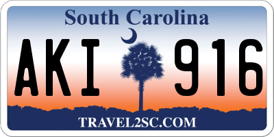 SC license plate AKI916