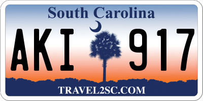 SC license plate AKI917