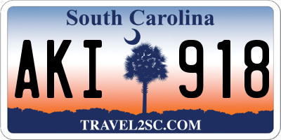 SC license plate AKI918