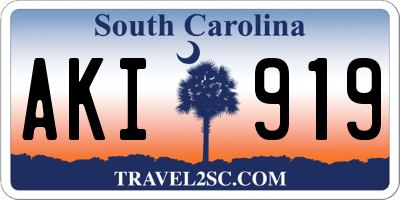SC license plate AKI919