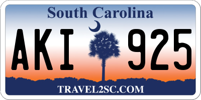 SC license plate AKI925