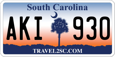 SC license plate AKI930