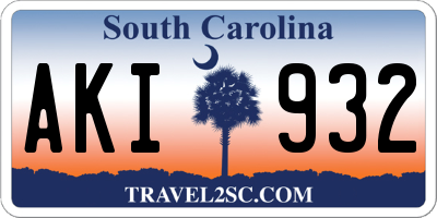 SC license plate AKI932