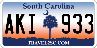 SC license plate AKI933