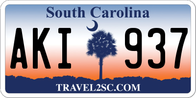 SC license plate AKI937