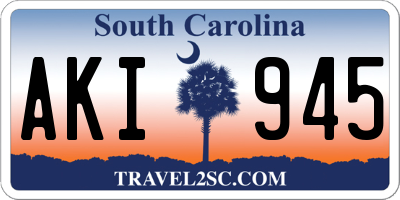 SC license plate AKI945