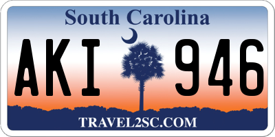 SC license plate AKI946