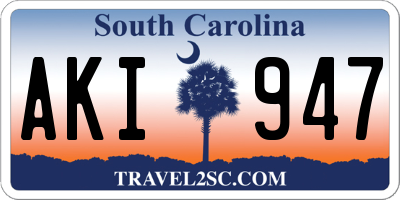 SC license plate AKI947