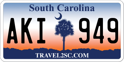 SC license plate AKI949