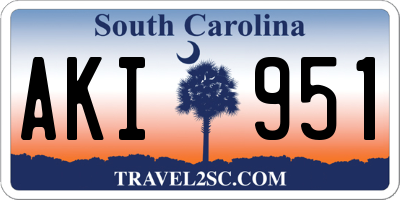 SC license plate AKI951