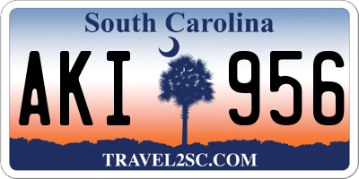 SC license plate AKI956