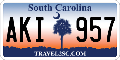 SC license plate AKI957