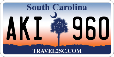SC license plate AKI960