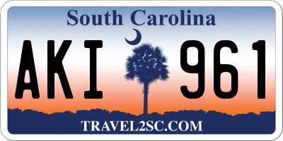 SC license plate AKI961