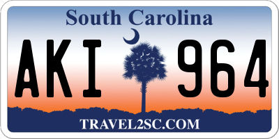 SC license plate AKI964