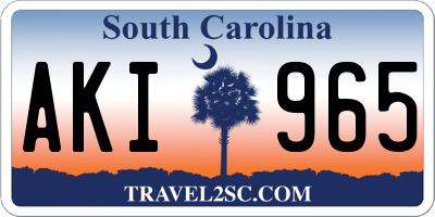 SC license plate AKI965