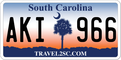 SC license plate AKI966