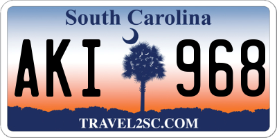 SC license plate AKI968