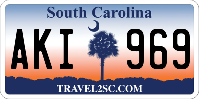 SC license plate AKI969