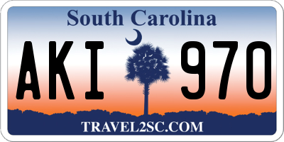 SC license plate AKI970