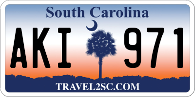SC license plate AKI971