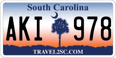 SC license plate AKI978