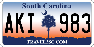 SC license plate AKI983