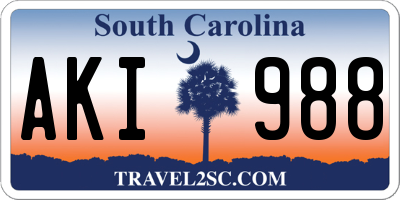 SC license plate AKI988