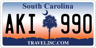 SC license plate AKI990