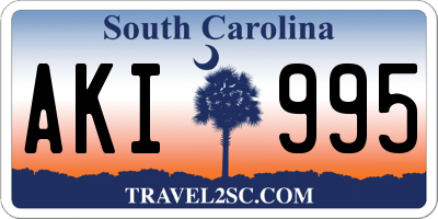 SC license plate AKI995