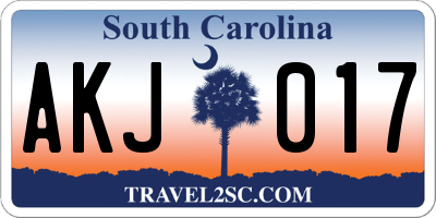 SC license plate AKJ017