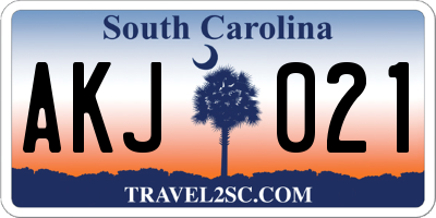SC license plate AKJ021