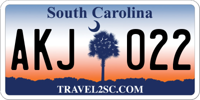 SC license plate AKJ022