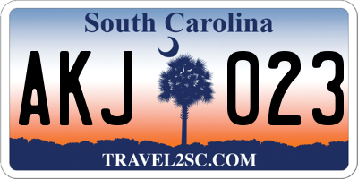SC license plate AKJ023