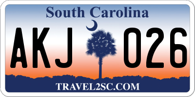 SC license plate AKJ026