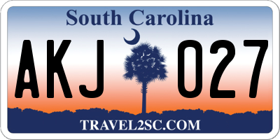 SC license plate AKJ027