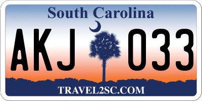 SC license plate AKJ033