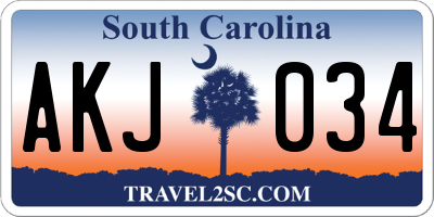 SC license plate AKJ034