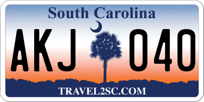 SC license plate AKJ040