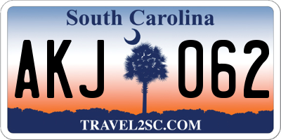 SC license plate AKJ062