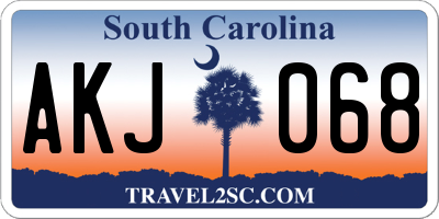 SC license plate AKJ068