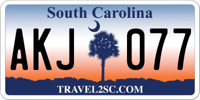 SC license plate AKJ077