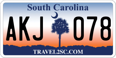 SC license plate AKJ078
